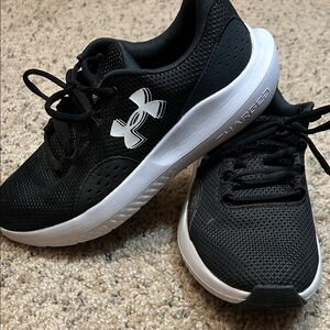 Under Armour Charged Black and White Athletic Shoes
